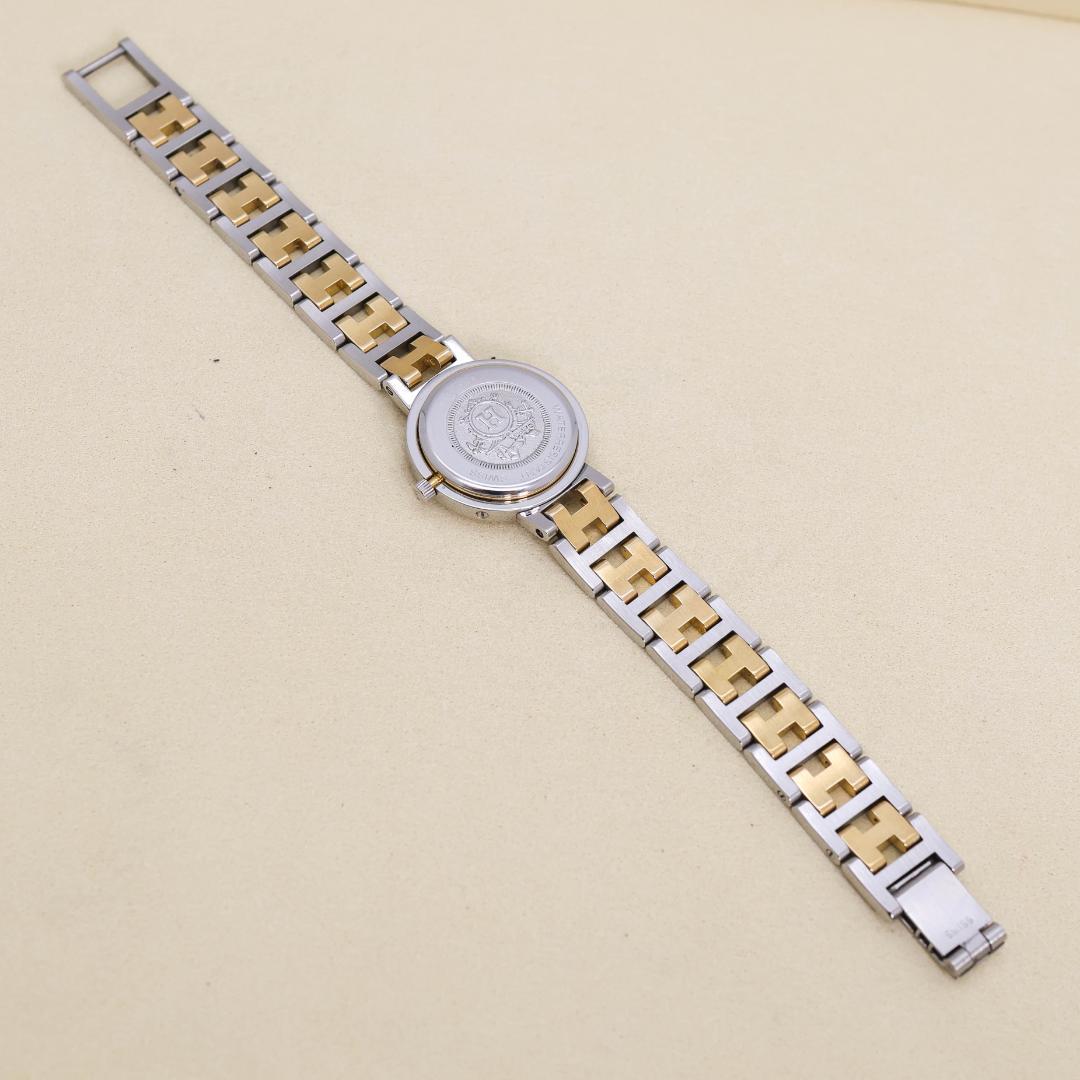 稼働 Hermes クリッパー 腕時計 ゴールド コンビ Hベルト 2718a