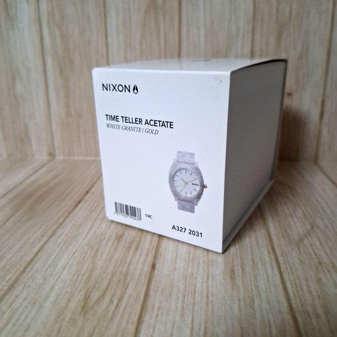 NIXON TIME TELLER ACETATE ホワイトグラニット/ゴールド