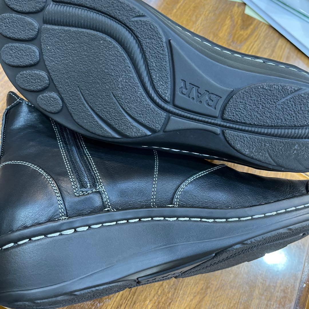 ドイツ.BAR(ベアー)ショートブーツ黒本革レザー24.0cm定価¥55000