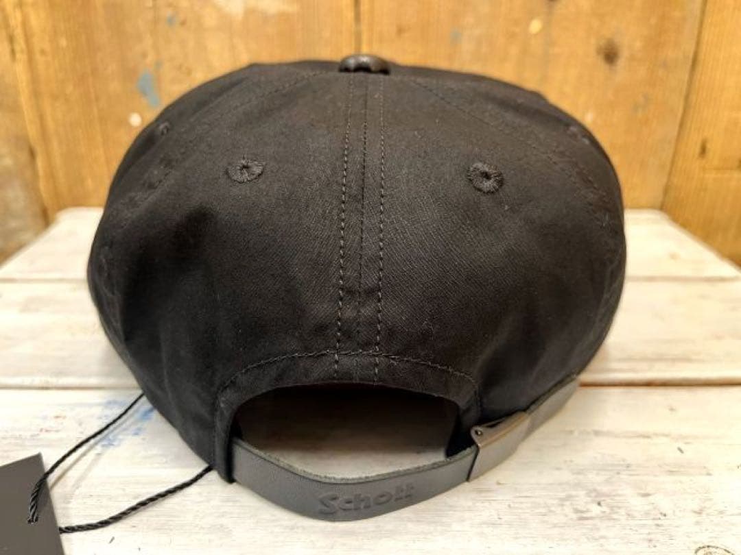 ショット パラフィンレザー 8パネルキャップ BK/日本製