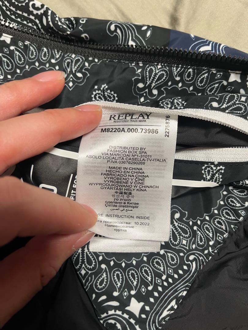 REPLAY バンダナ柄 マウンテンパーカー