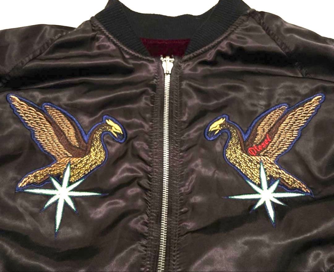 Diesel スカジャン バーガンディ/ブラック