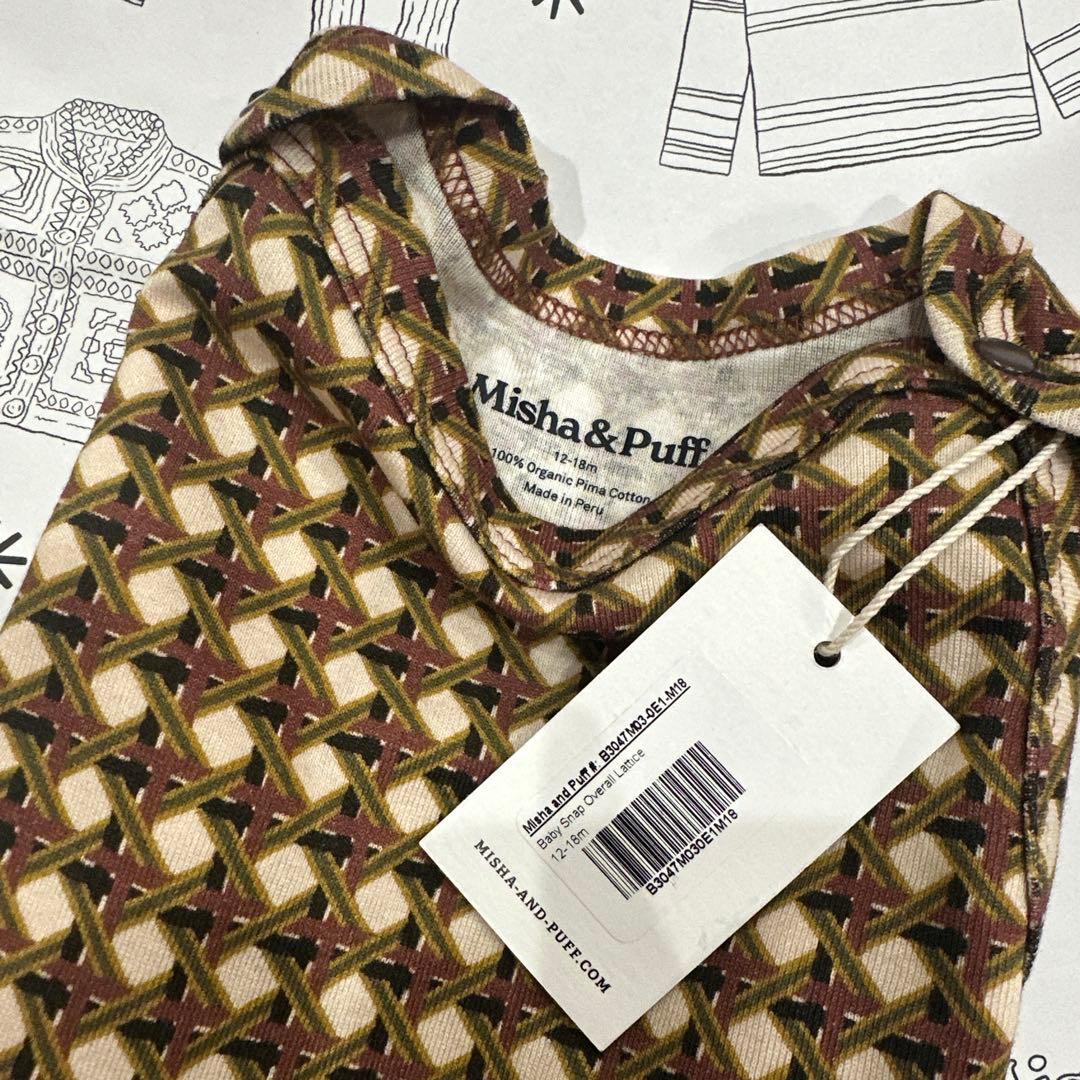 ロンパース・カバーオール Misha&Puff Baby Snap Overall Lattice