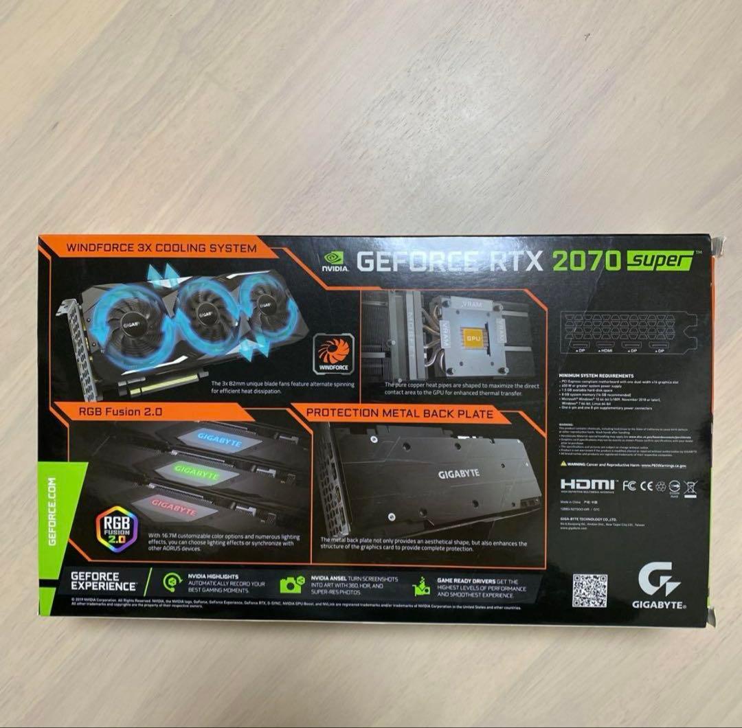 グラフィックボード・グラボ・ビデオカード GIGABYTE GEFORCE RTX 2070 SUPER 8GB