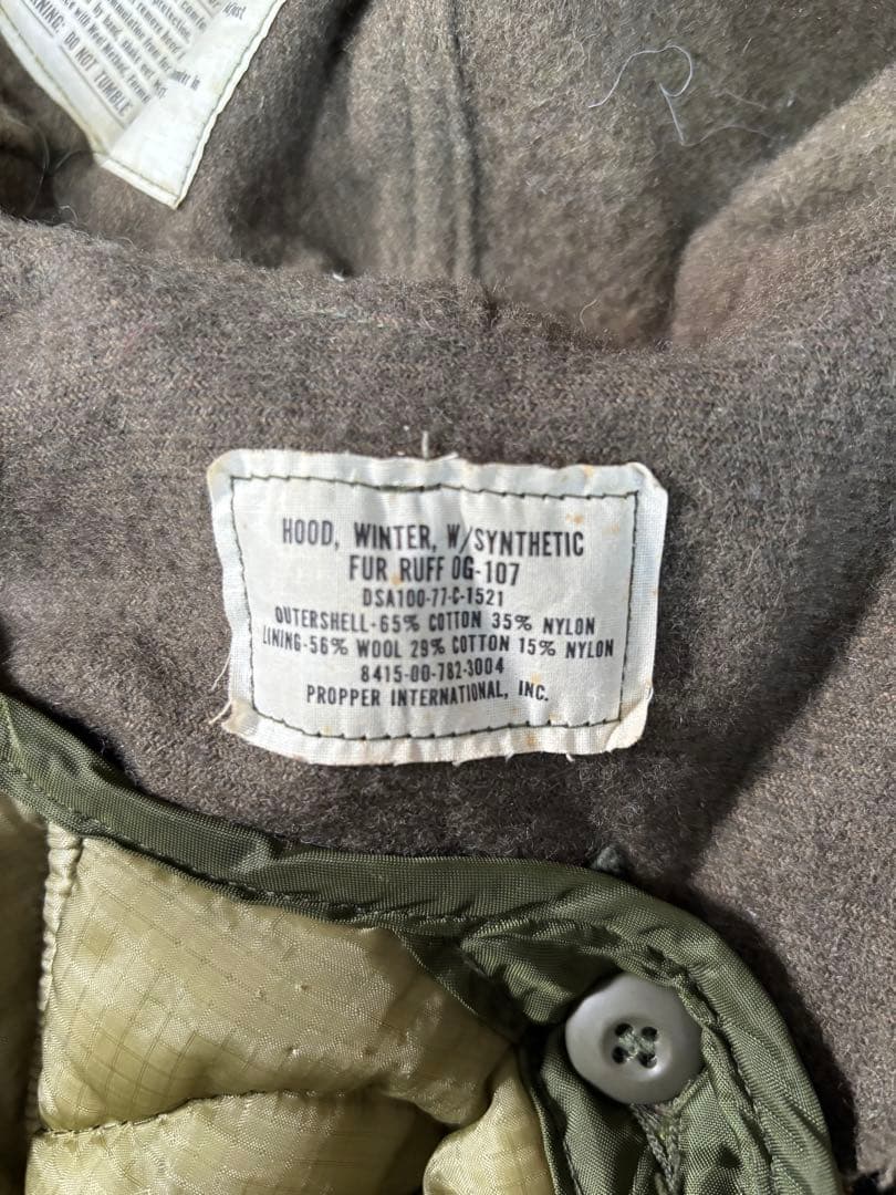 実物 米軍 M-65パーカ 70s〜80s フード・ライナー付