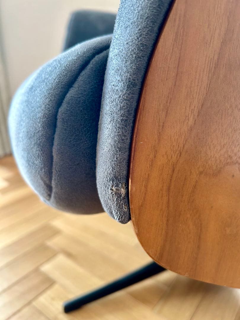 レザーテックス素材 リクライニング 回転 パーソナルチェア・オットマン【交渉可】