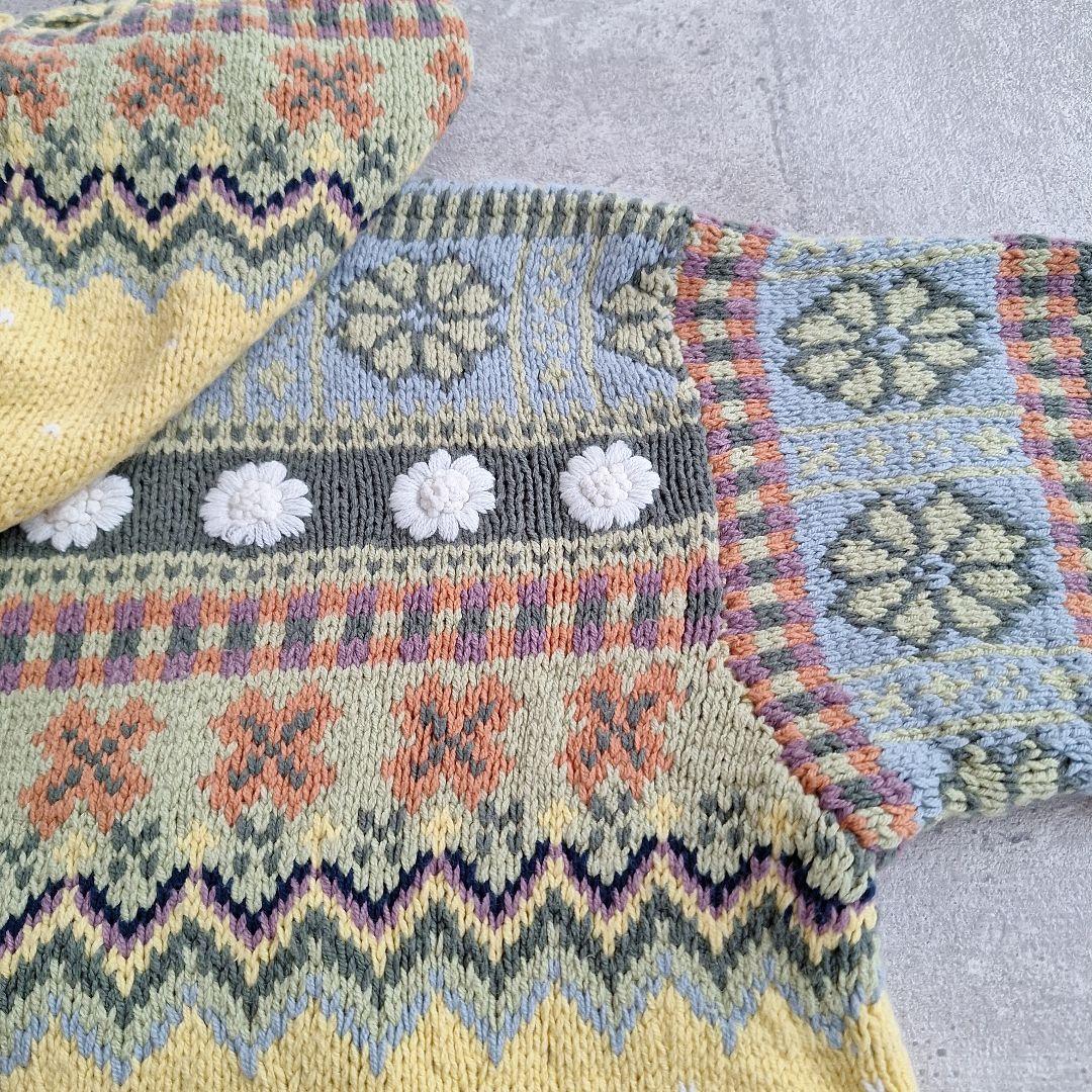 PINK HOUSE ピンクハウス フェアアイル柄 フーディー ニット 美品