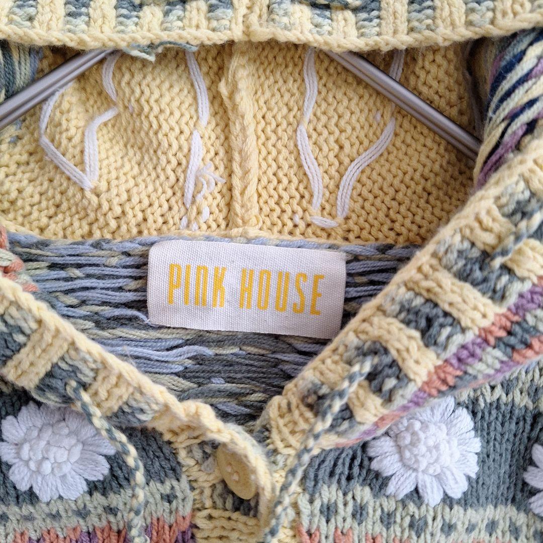 PINK HOUSE ピンクハウス フェアアイル柄 フーディー ニット 美品