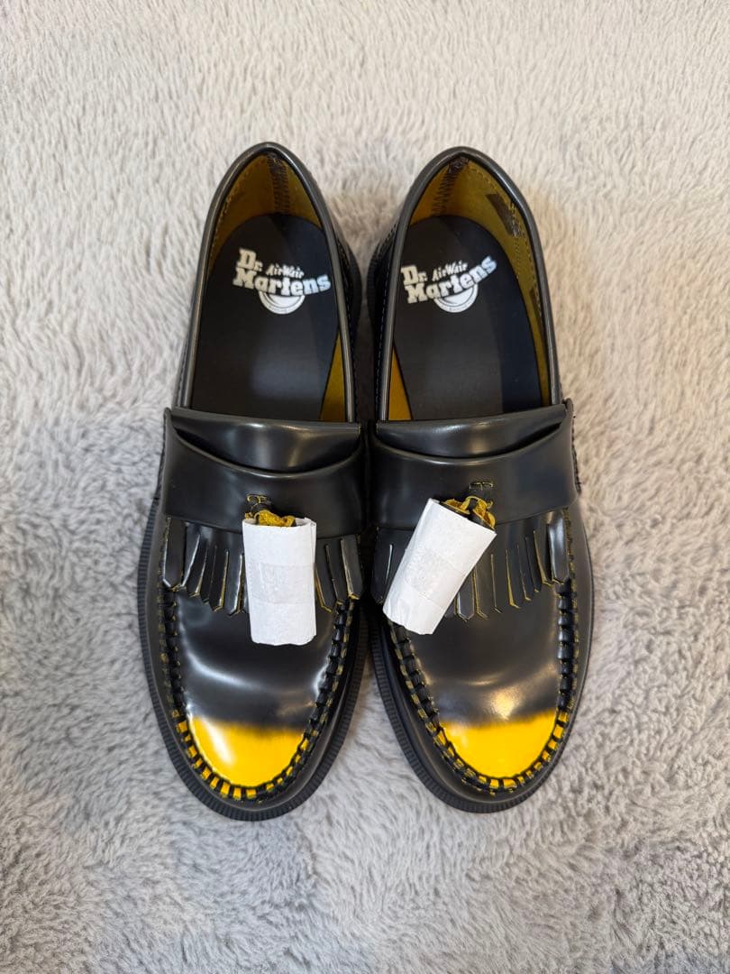 新品☆Dr. Martens Adrian タッセル ローファー黒/イエロー39