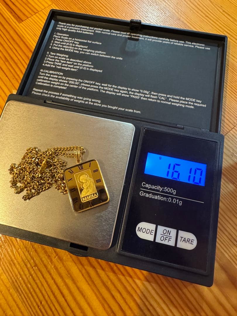 18金 K18 喜平ネックレス50cm 24金入りトップ セット16.1g