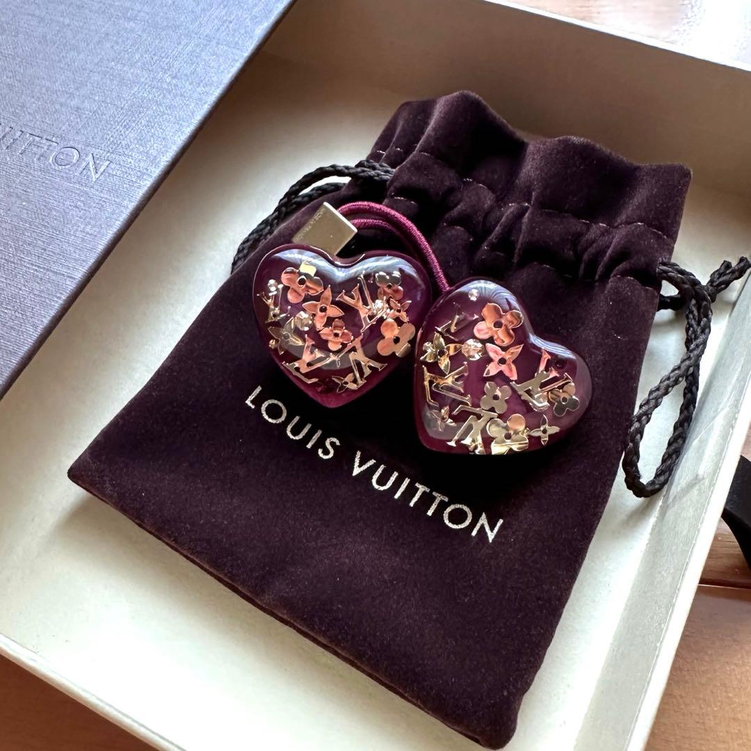ルイヴィトン ヘアゴム ハート♡ボルドー ヴィトン