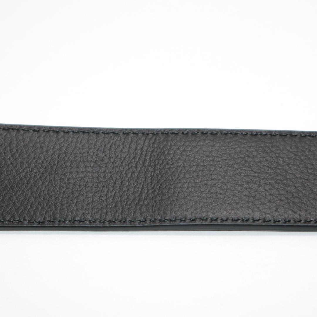 【未使用級】ボッテガヴェネタ レザー シボ革 Dリング ベルト 黒 ダブルリング