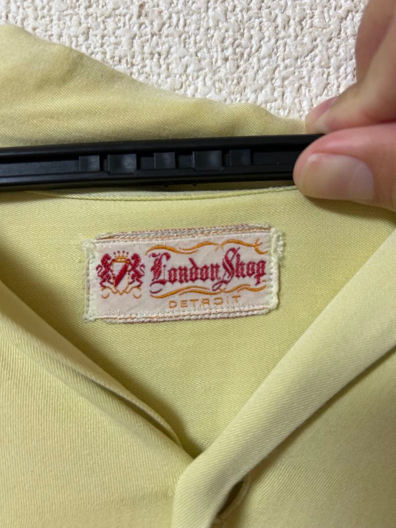 50s レーヨンギャバジンシャツ イエロー