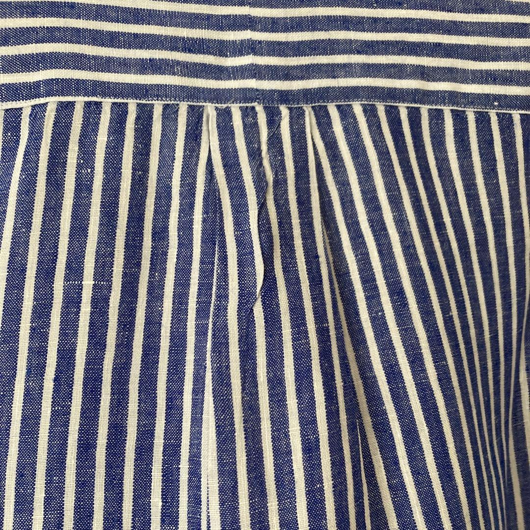 Ralph Lauren ラルフローレン ストライプシャツ　麻リネン　Lサイズ