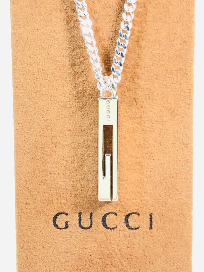 【超美品】GUCCI カットアウトG ネックレス 男女兼用 シルバー925