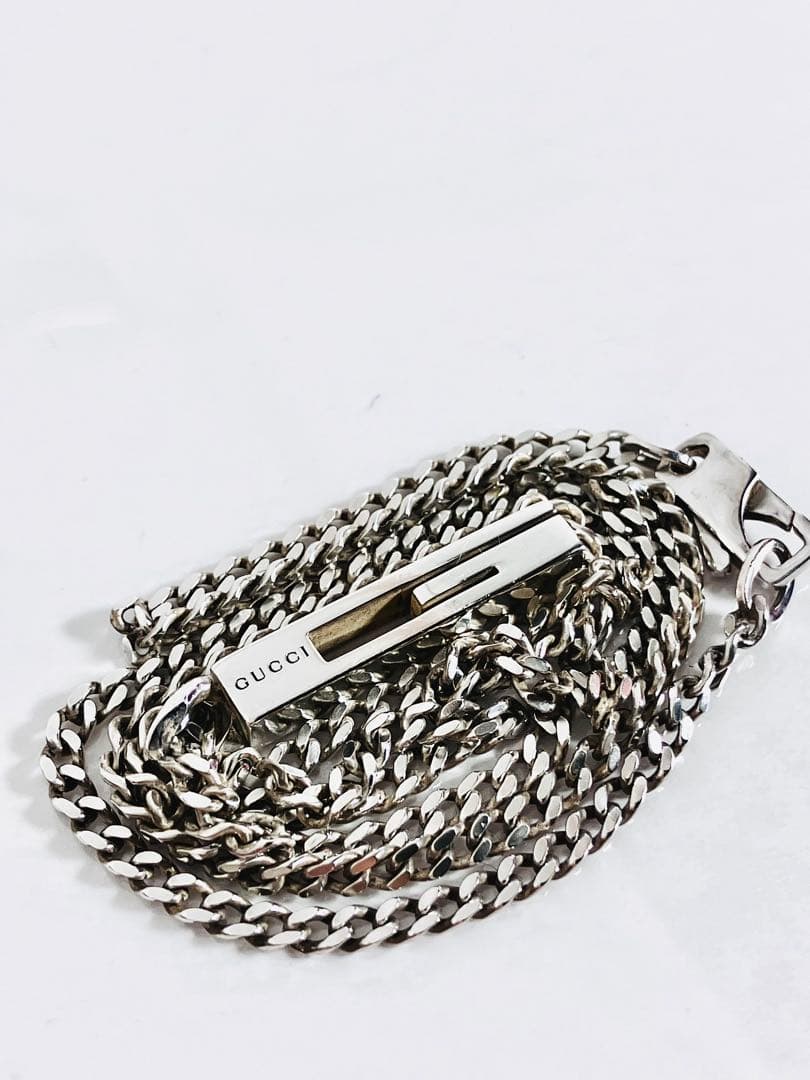 【超美品】GUCCI カットアウトG ネックレス 男女兼用 シルバー925