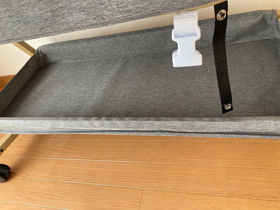 【美品】HZDMJ折りたたみベビーベッド グレー