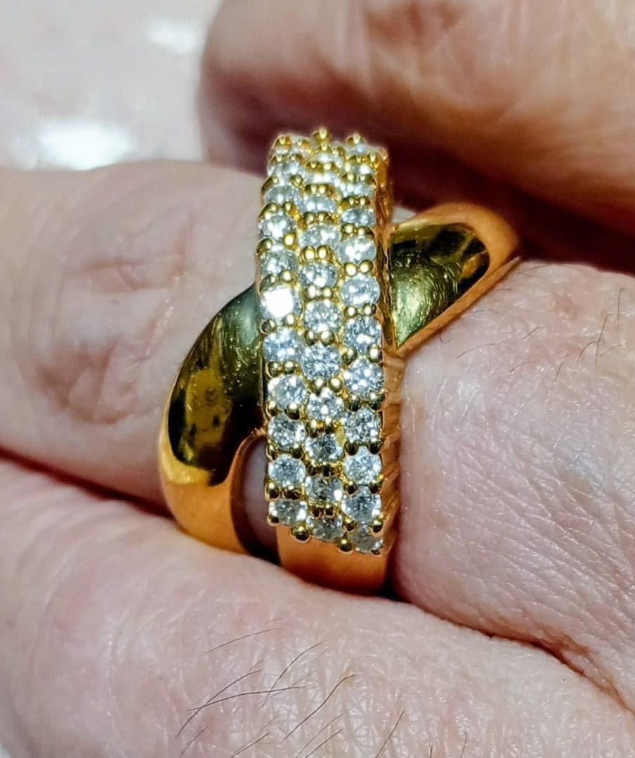 K18 メレダイヤ　イエローゴールドリング　指輪