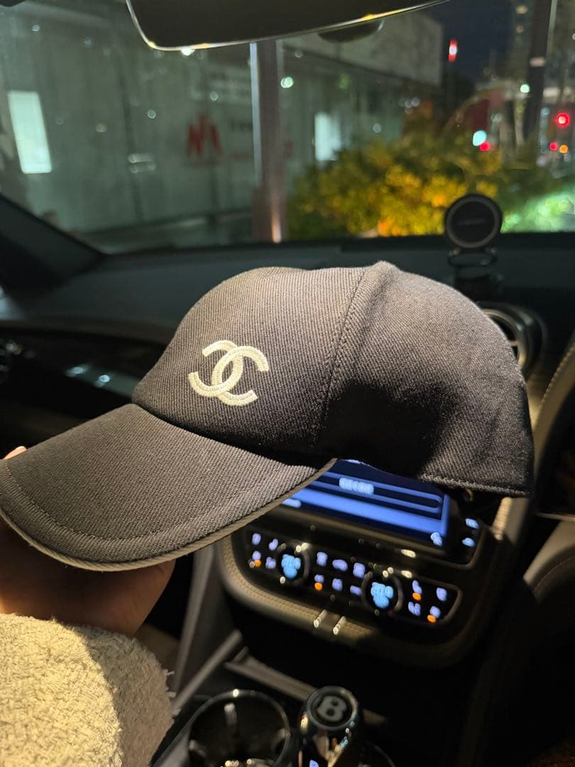 CHANEL ネイビー ベースボールキャップ