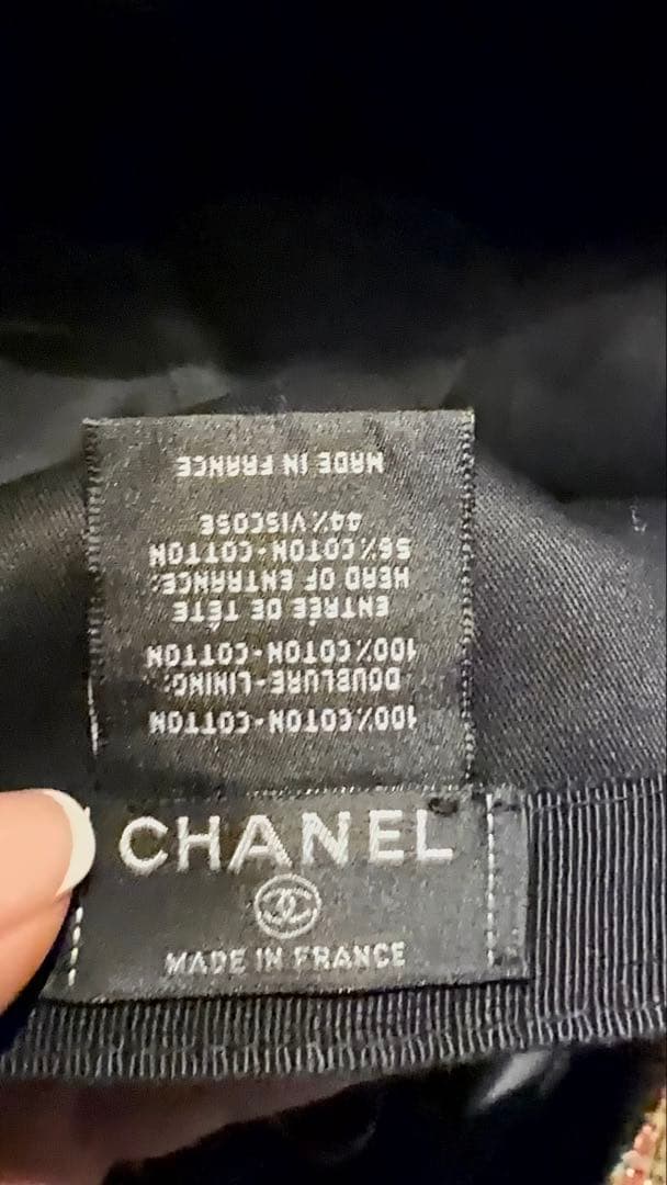 CHANEL ネイビー ベースボールキャップ