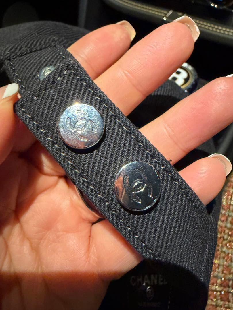 CHANEL ネイビー ベースボールキャップ