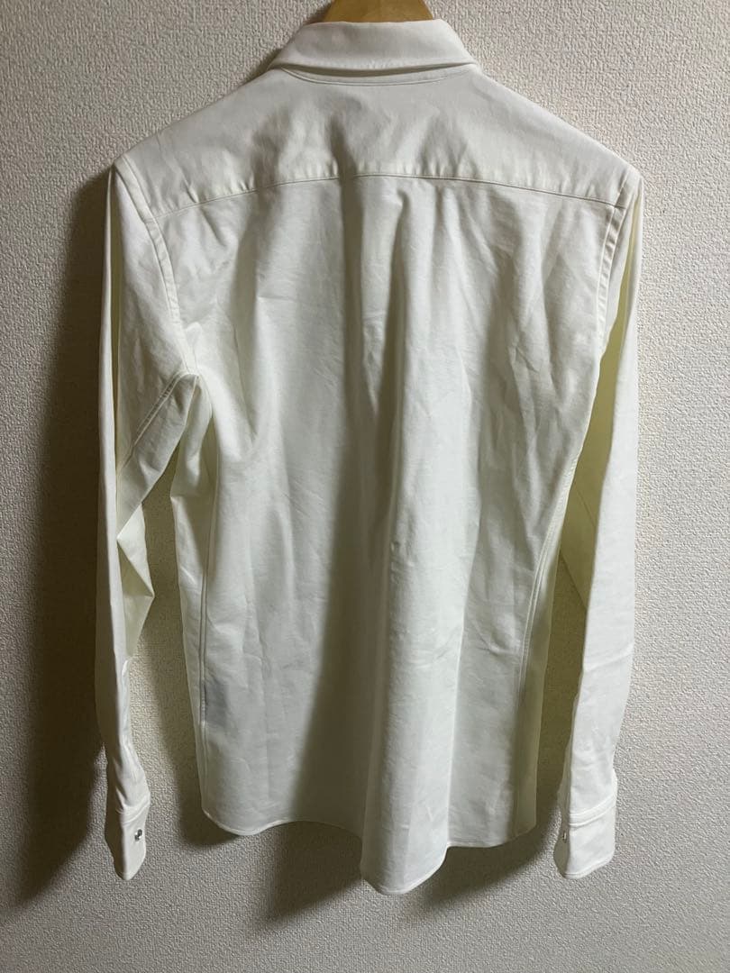 美品 試着junhashimoto ホワイト ジャージー ストレッチ長袖シャツ