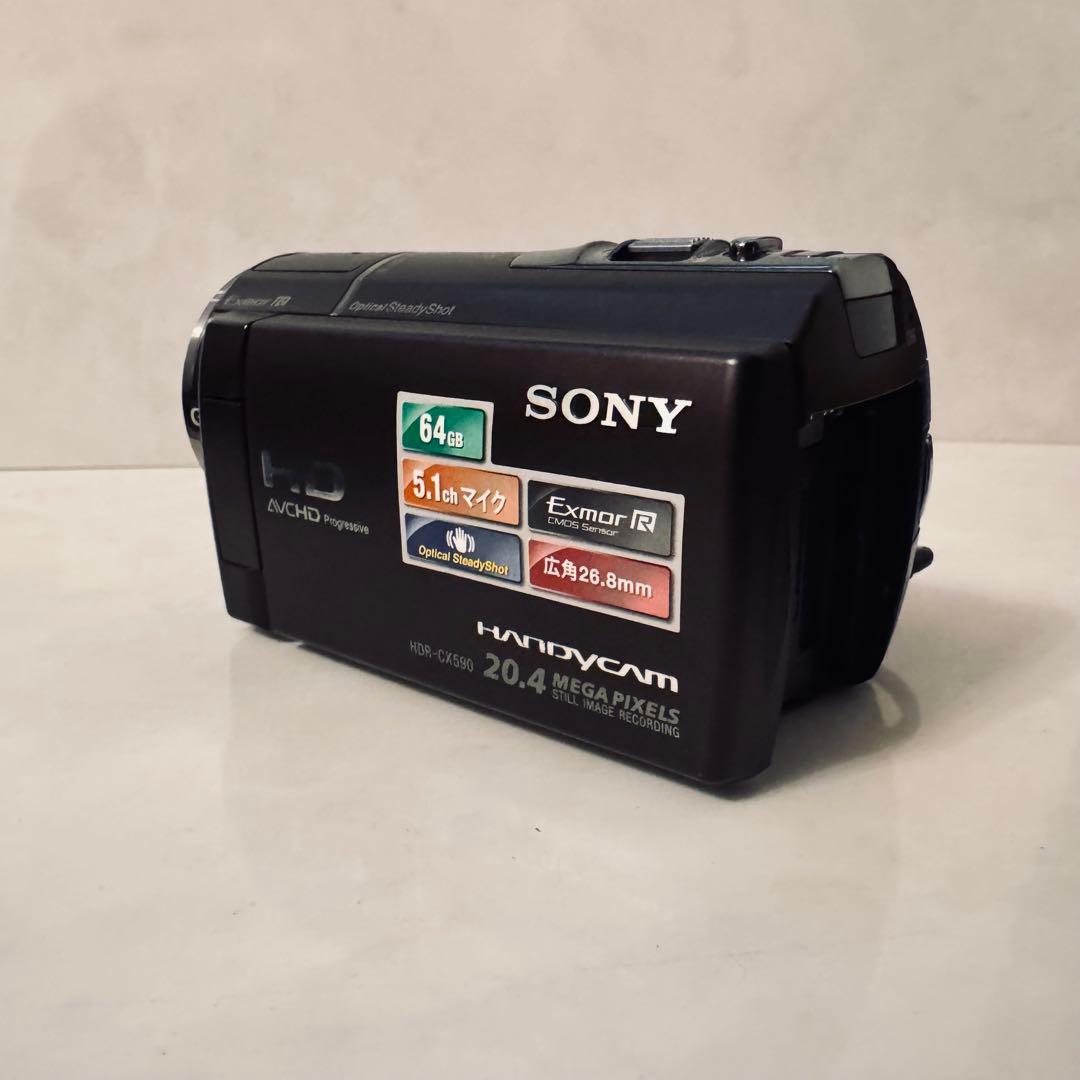【美品】SONY HDR-CX590V ビデオカメラ 本体＋バッテリー2個