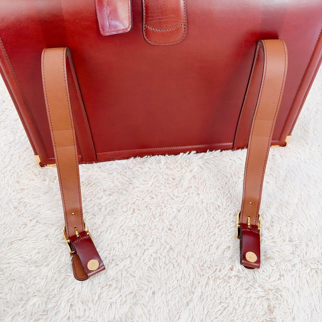 【希少】オールレザー　メンズ　ビジネス　ダレスバッグ　ゴールド　金具　ブラウン