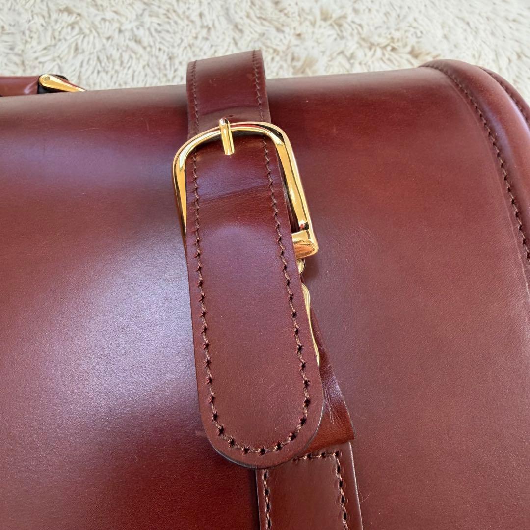 【希少】オールレザー　メンズ　ビジネス　ダレスバッグ　ゴールド　金具　ブラウン