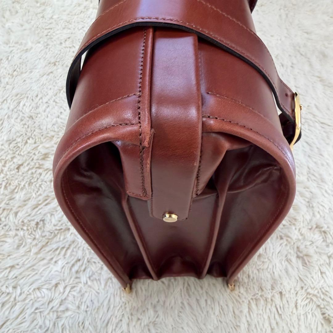 【希少】オールレザー　メンズ　ビジネス　ダレスバッグ　ゴールド　金具　ブラウン