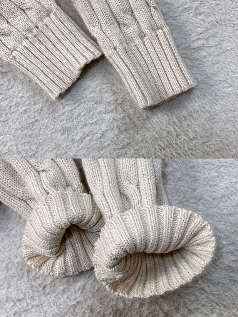 美品✳︎ポロラルフローレン ミルクティベージュ ケーブルニット M　綿100％