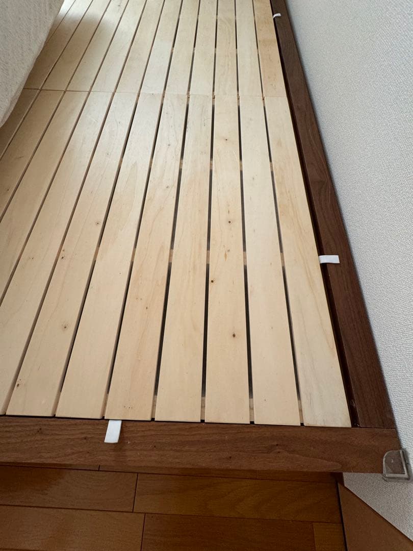 無印良品 ベッドフレーム｜ダブル 収納ベッド｜収納引き出し付　本棚付