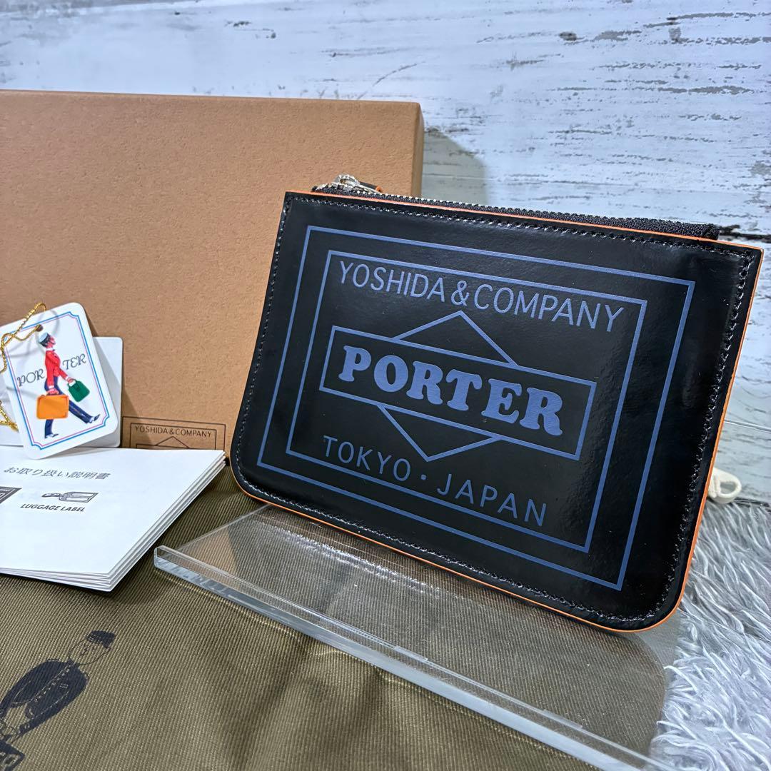 【極美品】PORTER BAUM デイリーポーチ レザー 黒 381-03104