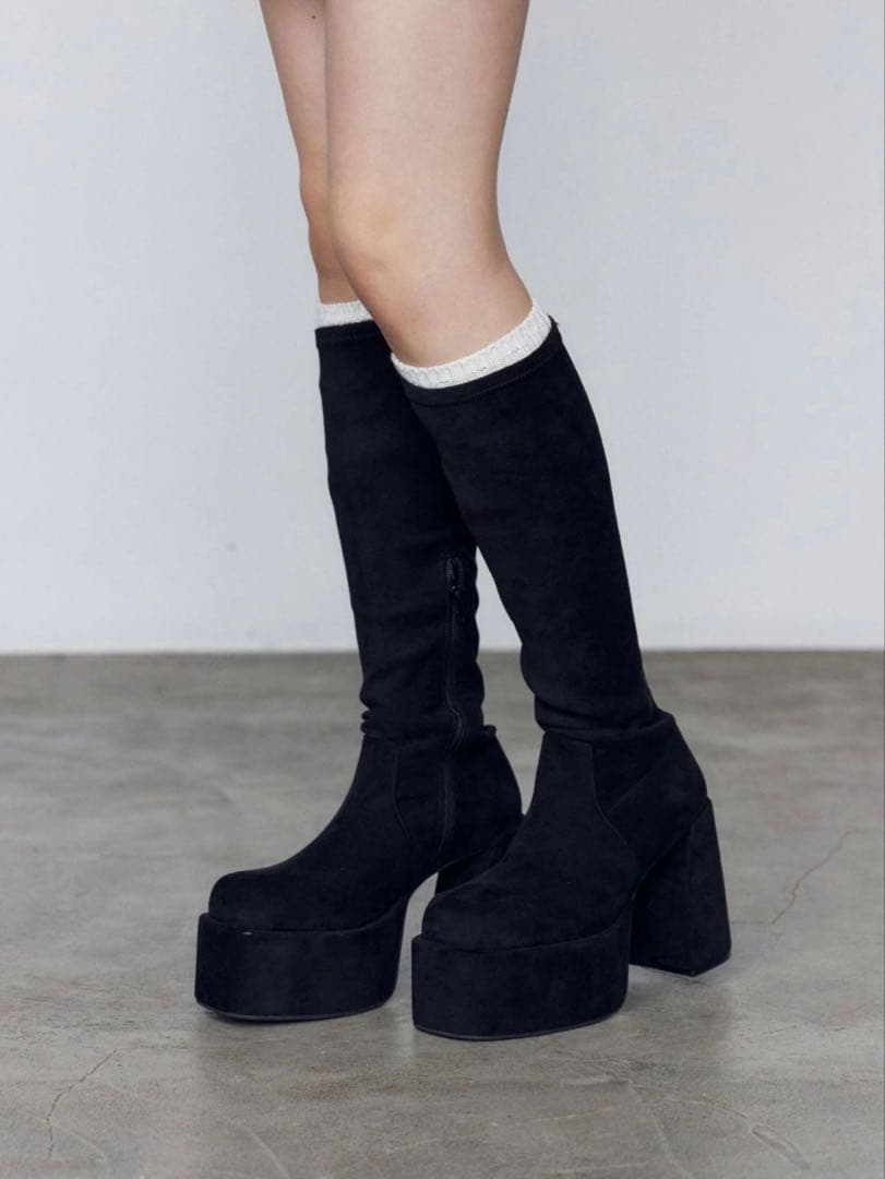 EMODA バルキープランプフィットブーツ ロングブーツ 黒 L