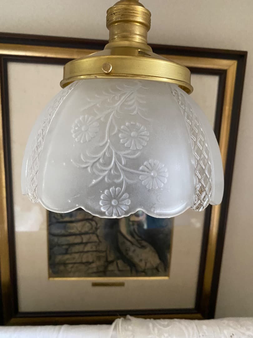 American retroヴィンテージ フロストガラスシェードペンダント照明