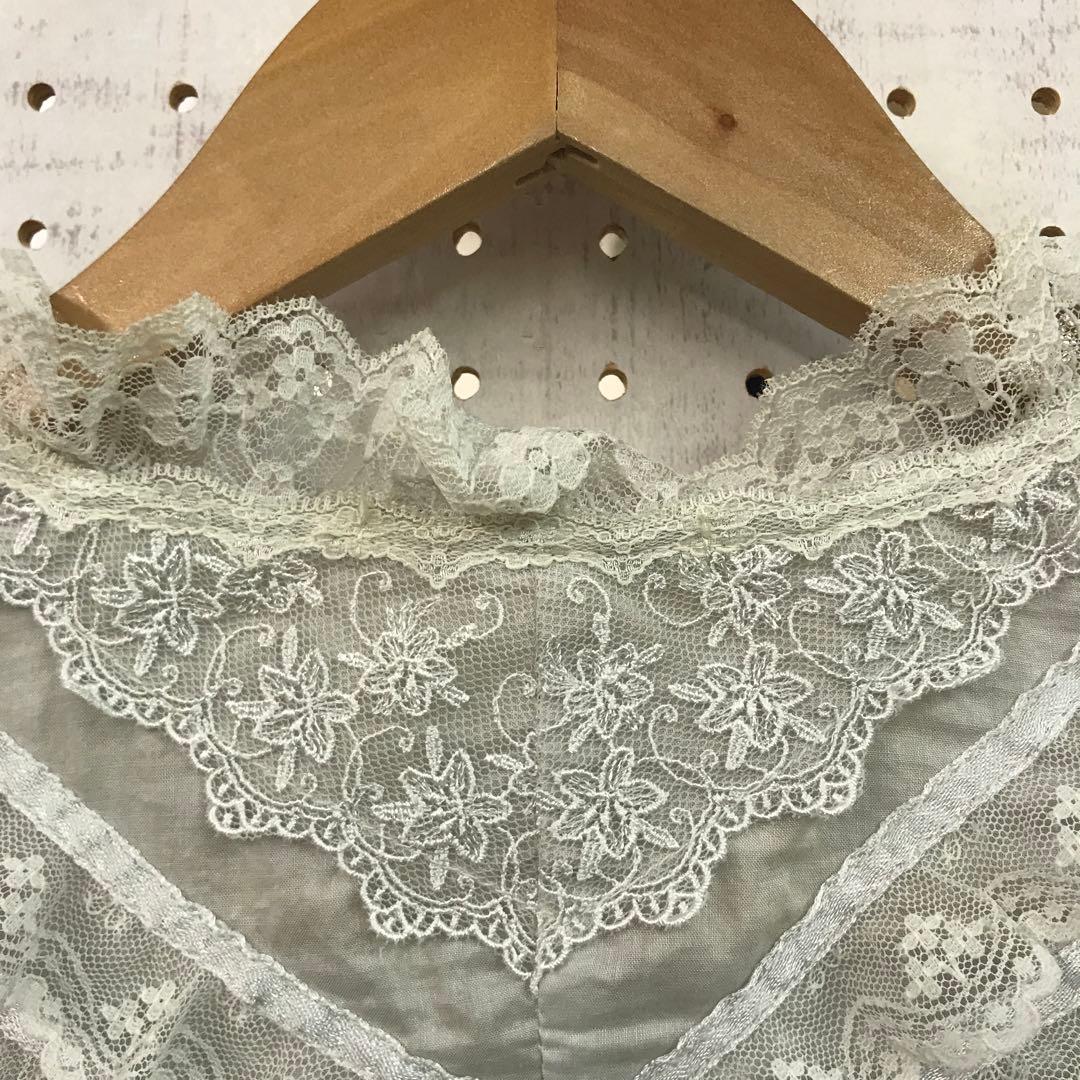 レトロ ロマンティック メルヘン 古着 DOROTHY フリルレース装飾ブラウス