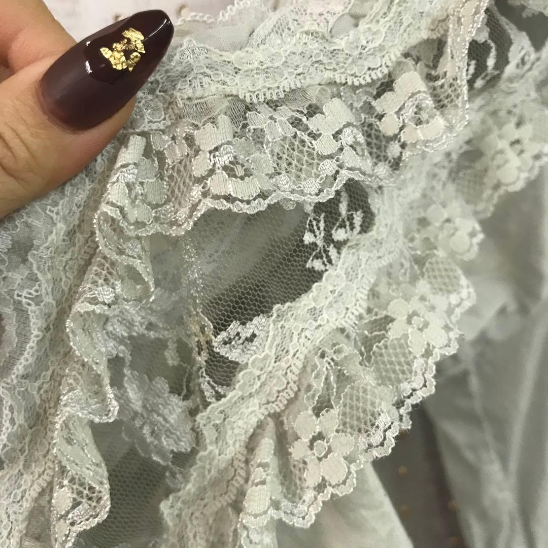 レトロ ロマンティック メルヘン 古着 DOROTHY フリルレース装飾ブラウス