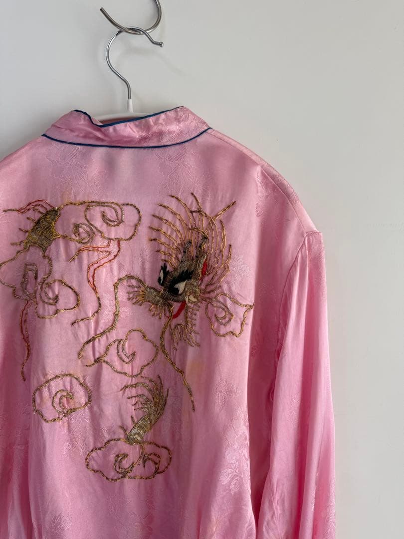 50s サテンチャイナトップス スカシャツ ピンク toro vintage