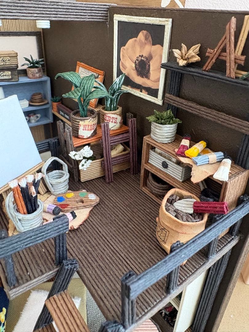 エコクラフト　紙バンド　ミニチュアキッチン（ライトアップ）