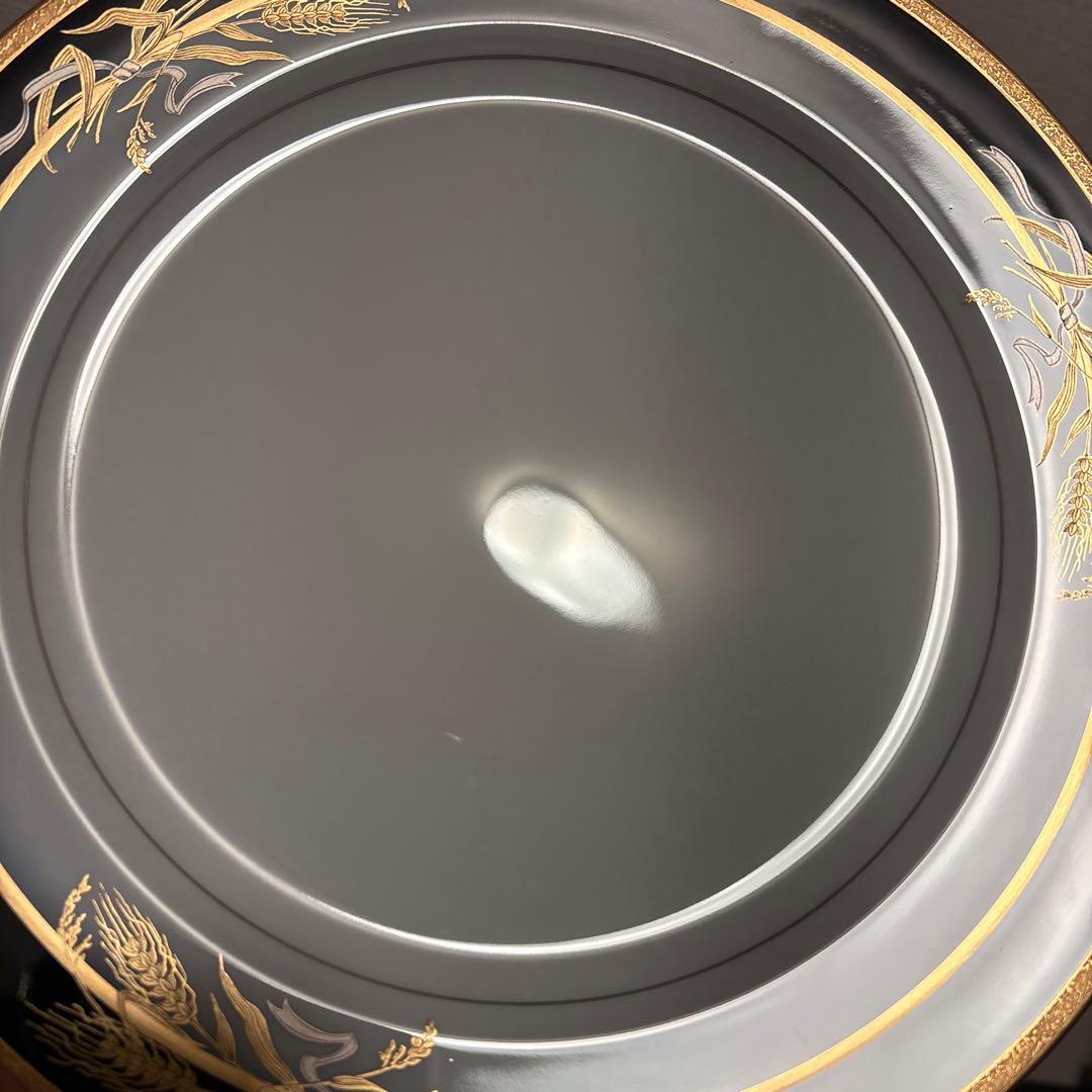 大倉陶園　ロイヤルブルー　瑠璃金彩金蝕稲穂　ディナープレート　26cm