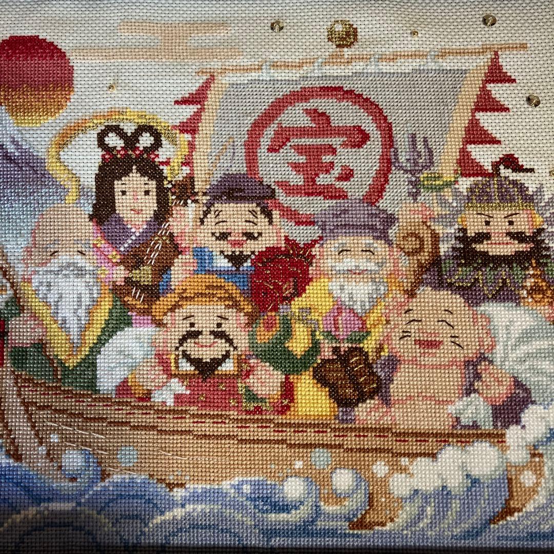 ホビーラホビーレクロスステッチ　七福神のしあわせ宝舟　完成品