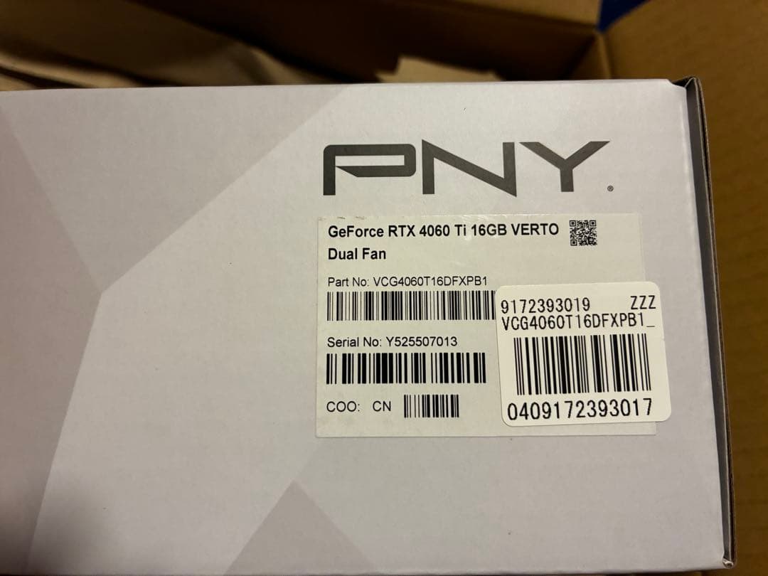 【新品未開封保証付】 PNY GeForce RTX 4060 Ti 16GB