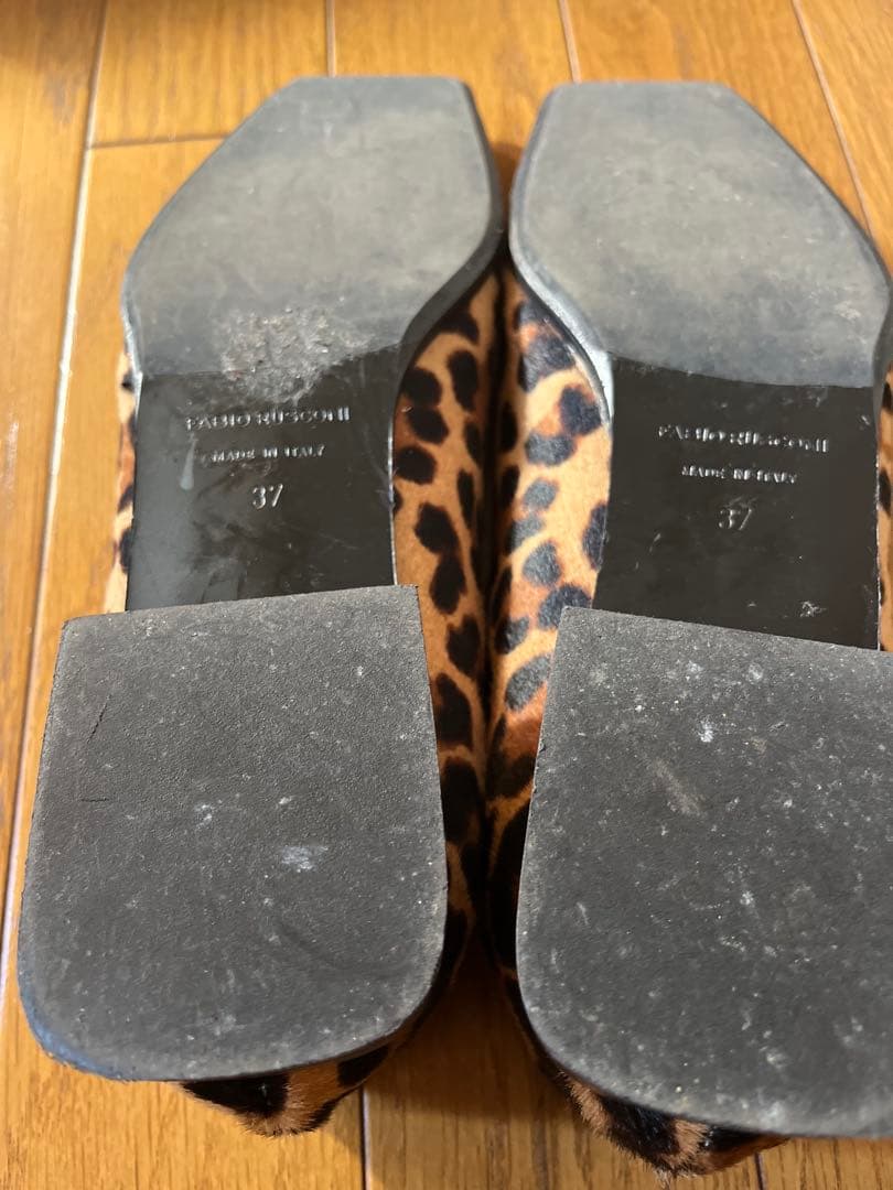 FABIO RUSCONI ヒョウ柄 スクエアトゥパンプス