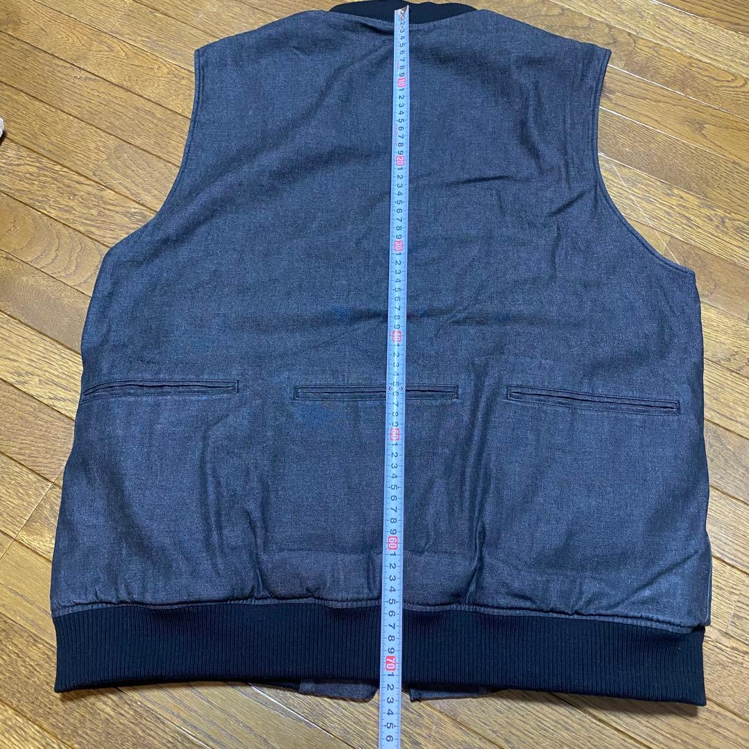 ササフラス リバーシブルベスト XL デニム フリース