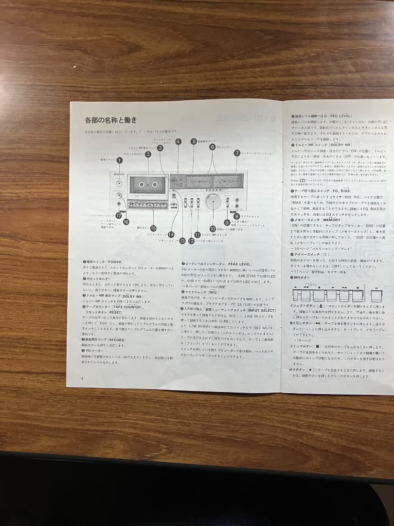 SONYソニー カセットデッキ TC-K45M（修理済 概ね美品）と取扱説明書