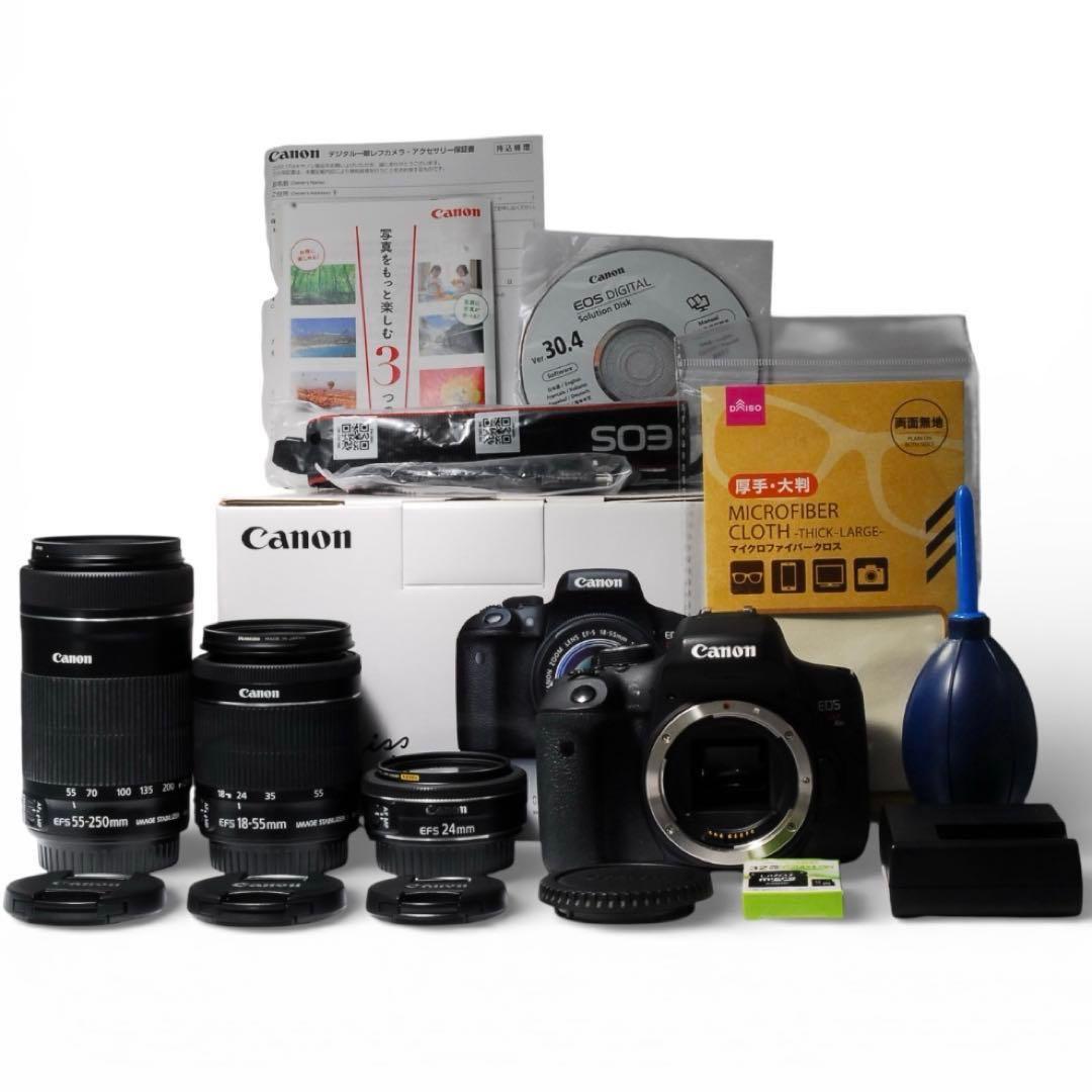 ❣️Wi-Fi搭載❣️Canon Kiss X8i 一眼レフカメラトリプルレンズ