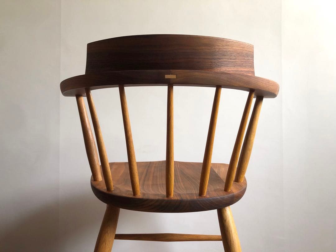 柏木工 キャプテンチェア ウォールナット&オーク無垢材 アーム付き オイル仕様