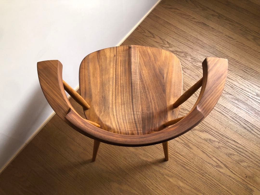 柏木工 キャプテンチェア ウォールナット&オーク無垢材 アーム付き オイル仕様