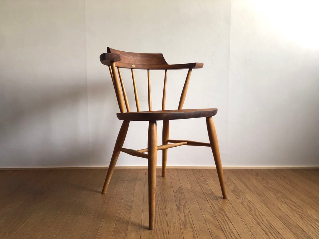 柏木工 キャプテンチェア ウォールナット&オーク無垢材 アーム付き オイル仕様