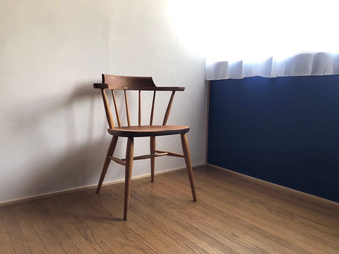 柏木工 キャプテンチェア ウォールナット&オーク無垢材 アーム付き オイル仕様